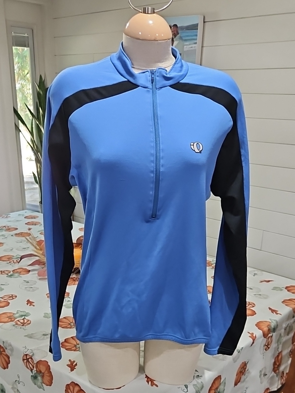 Pearl Izumi Blue and Black Long-Sleeve Athletic Top Jersey Sz Xl